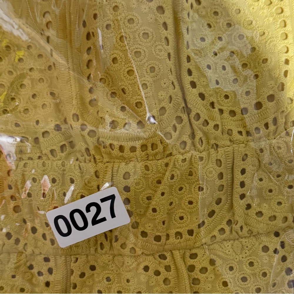 NWT Adelyn Rae Mustard Yellow Cotton Eyelet Mini Cami Dress Open Back XL - Picture 10 of 10